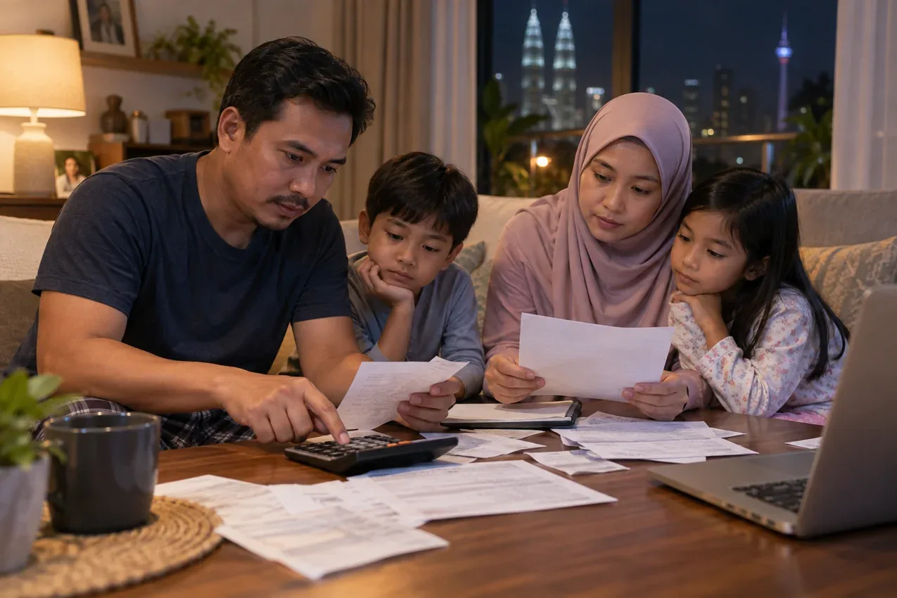Ilustrasi AI berkaitan OPR kekal 2.75 peratus: Apa ertinya untuk ansuran rumah dan belanja keluarga?