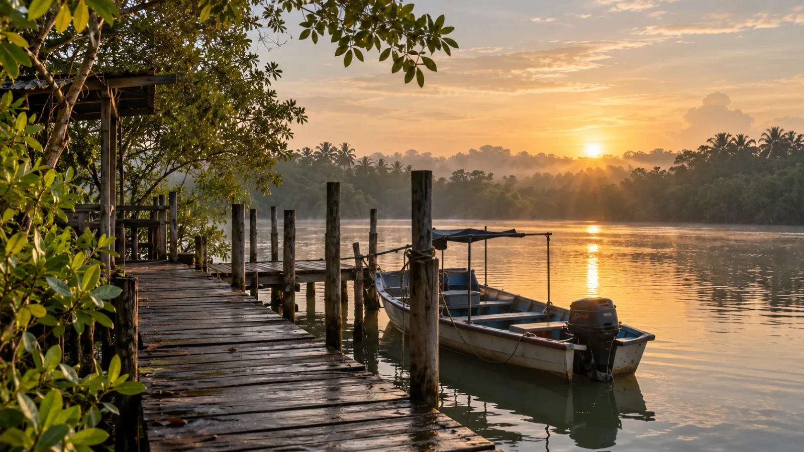 Ilustrasi AI: Gambaran umum jeti sungai; bukan lokasi rampasan yang dikenal pasti.