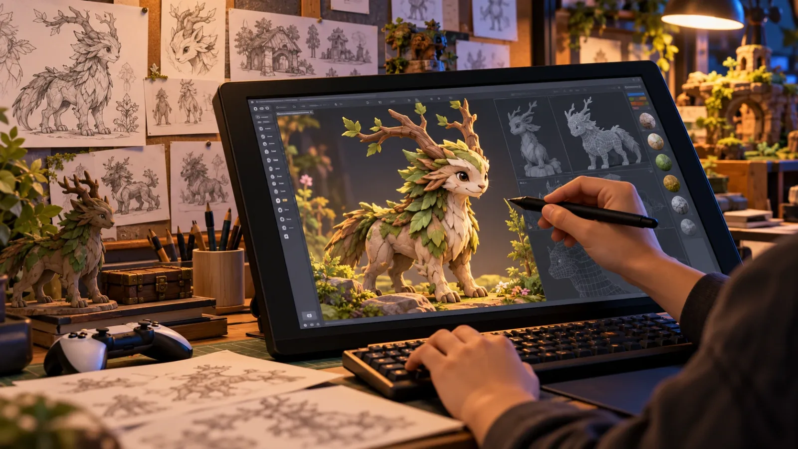 Ilustrasi AI: Proses menghasilkan watak permainan digital asli; bukan karya atau studio tertentu.