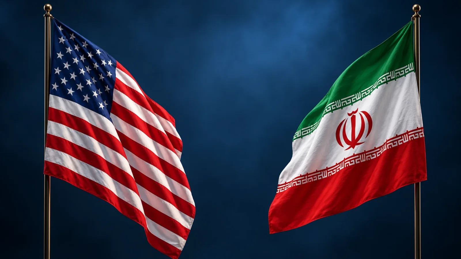 Ilustrasi AI: Bendera AS dan Iran sebagai gambaran simbolik hubungan kedua-dua negara; bukan rakaman rundingan atau pertemuan sebenar.