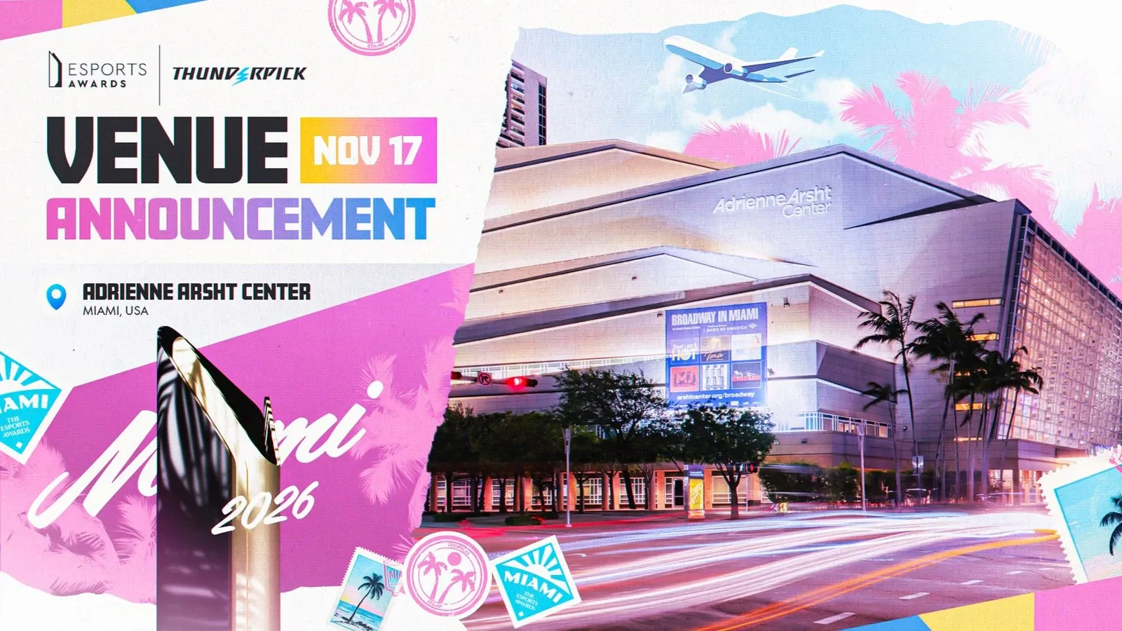 Esports Awards 2026 bakal berlangsung di Miami pada 17 November