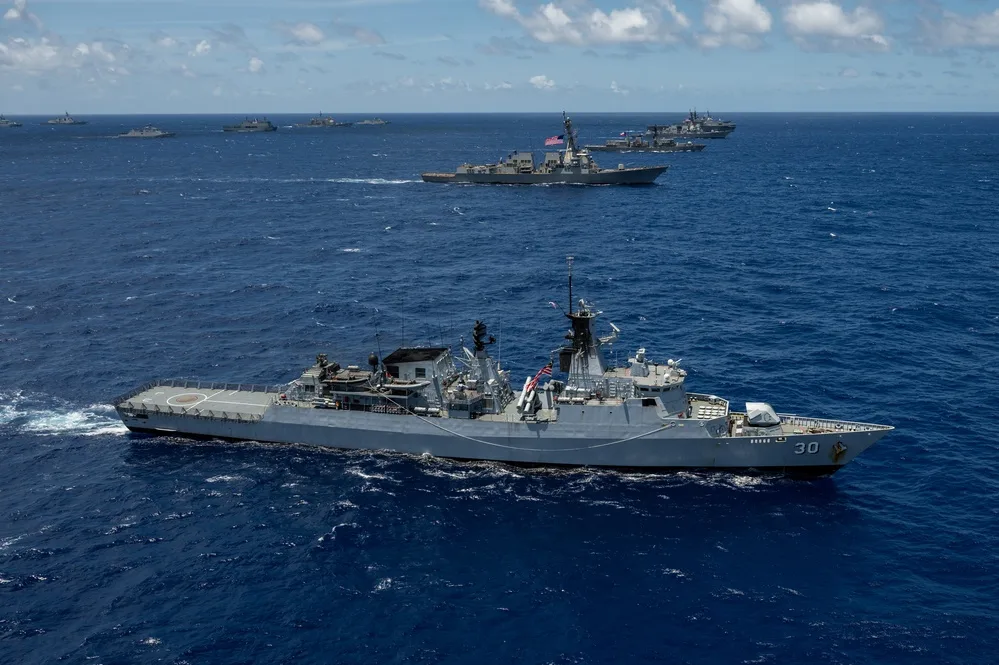 KD Lekiu menyertai latihan RIMPAC di perairan Hawaii pada 22 Julai 2024 dalam foto arkib. Foto John Bellino/Tentera Laut AS
