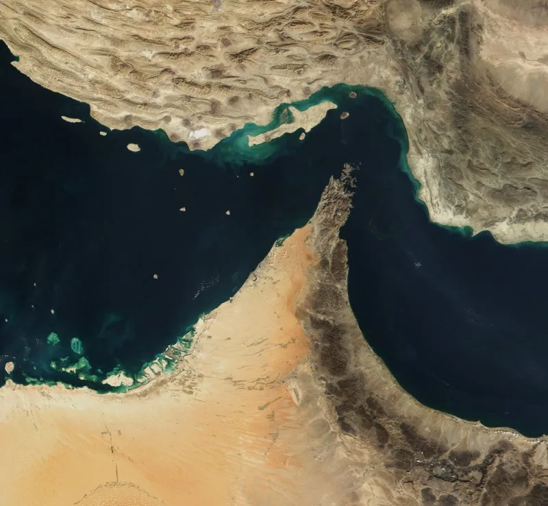 Imej satelit arkib Selat Hormuz