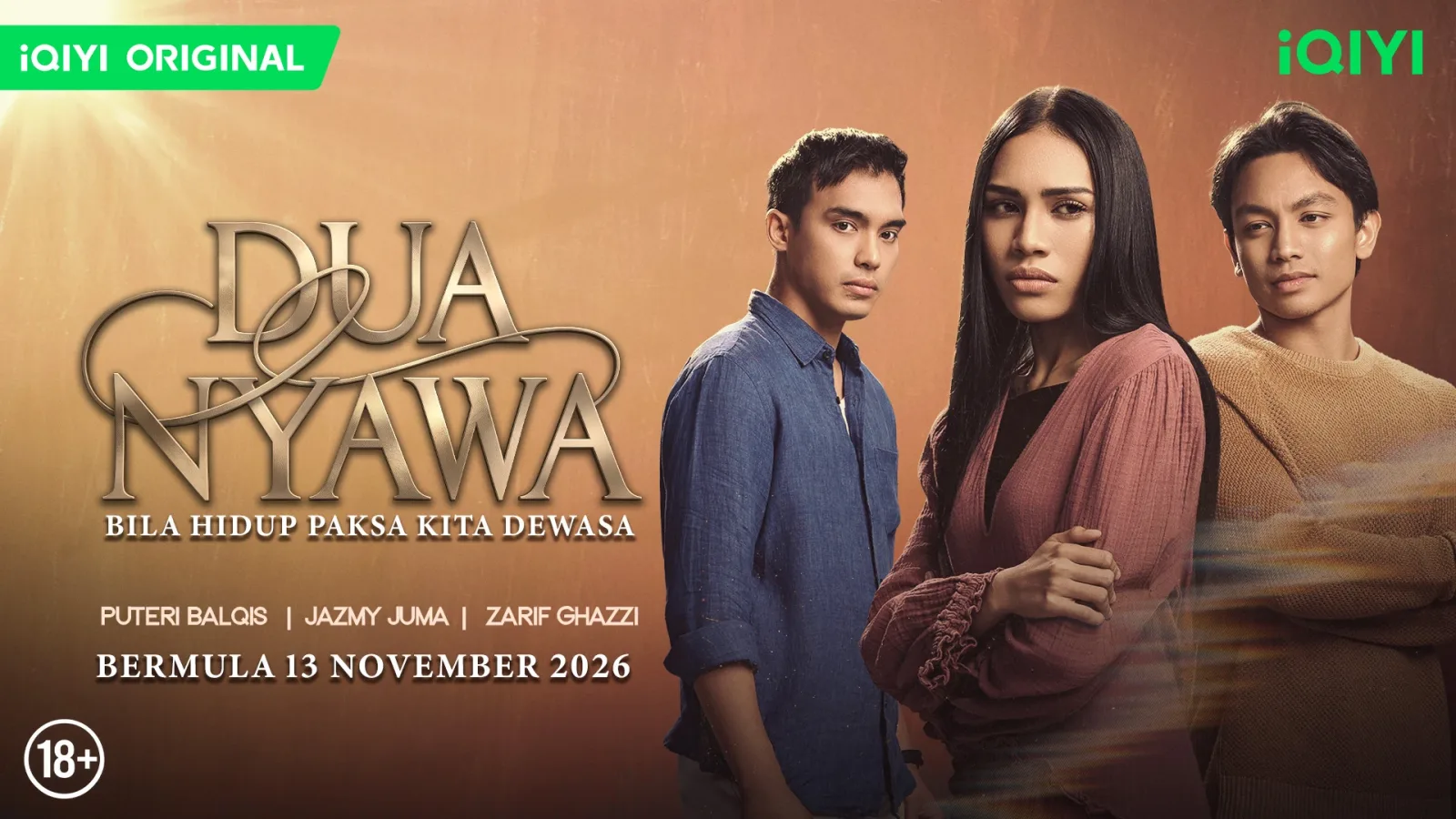 Poster drama Dua Nyawa yang dijadual ditayangkan mulai 13 November 2026. Foto iQIYI.